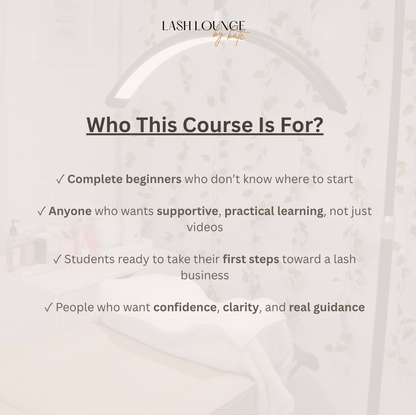 1:1 In Person Beginner Lash Artistry Course