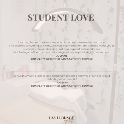 1:1 In Person Beginner Lash Artistry Course
